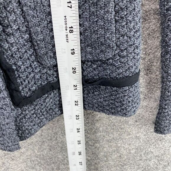 Banana Republic Cardigan Women PXS Petite Gray Full Zip Knit Wool Round Neck - Picture 8 of 9